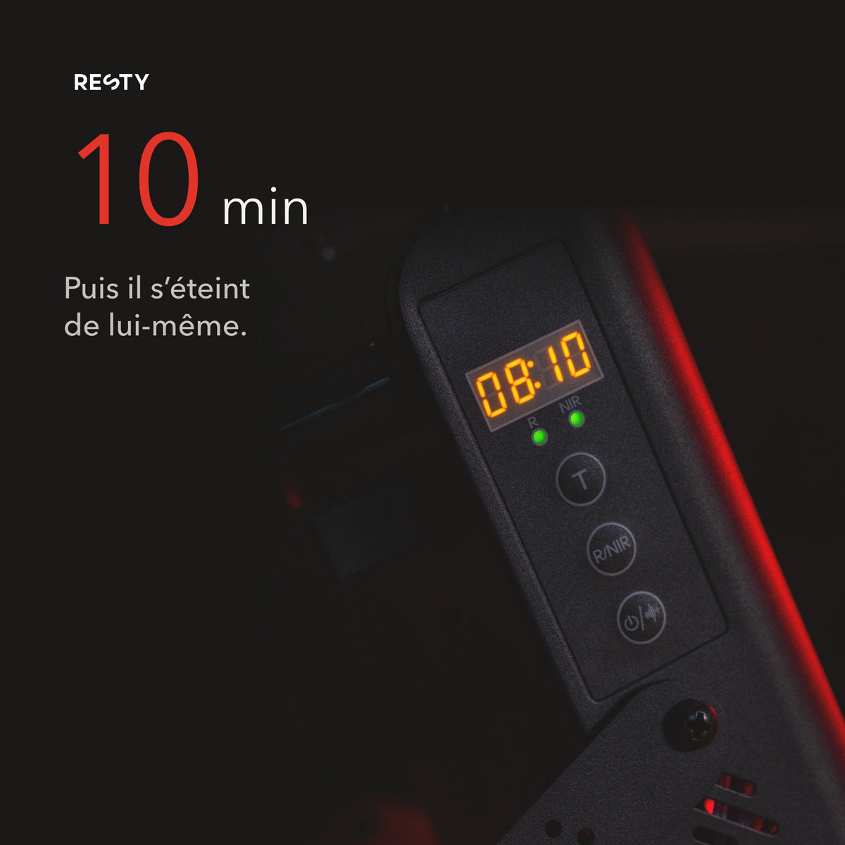 Minuterie de 10 minutes du Resty MARS 400 : le panneau s’éteint de lui-même