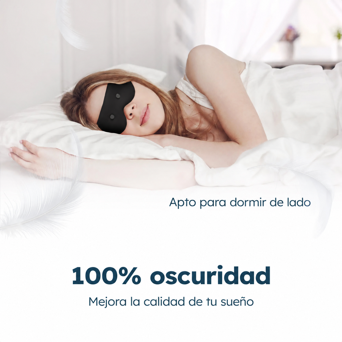 Antifaz Resty 4D: oscuridad total y comodidad al dormir de lado.