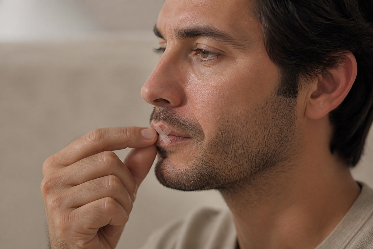 Mondtape met een baard of stoppels: hechting en verwijderen