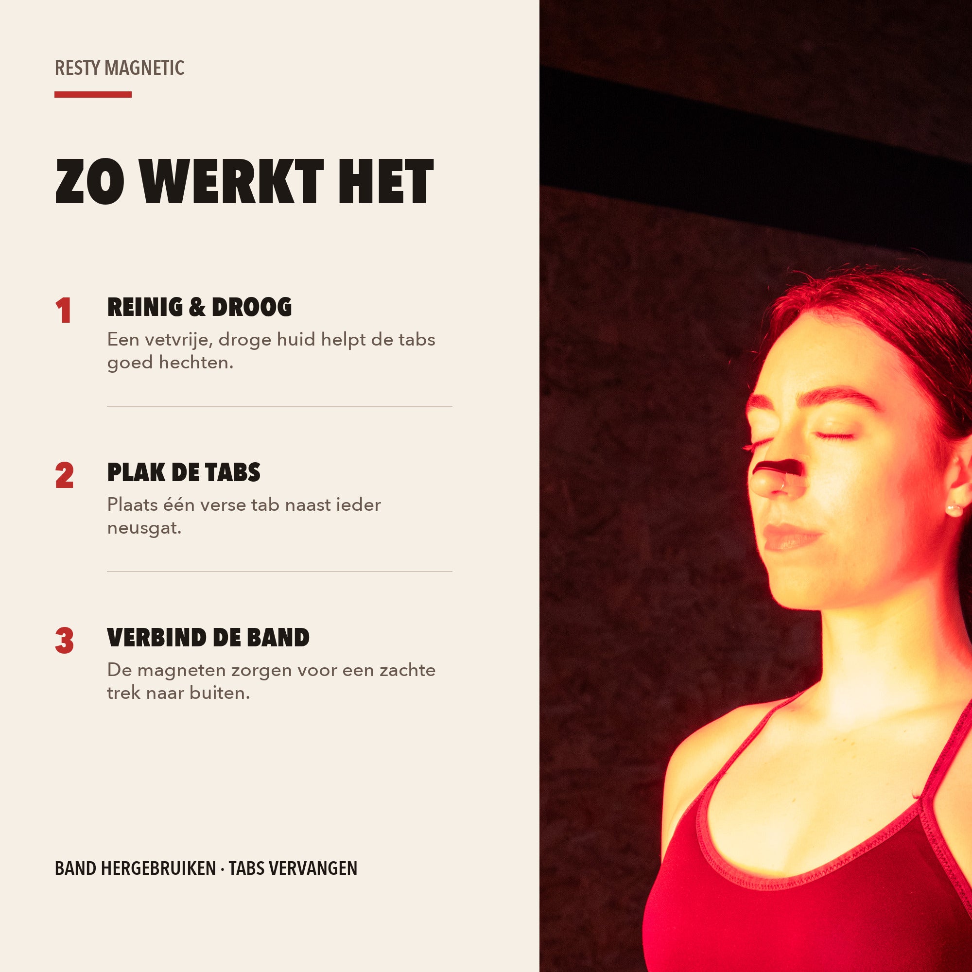 Zo werkt Resty Magnetic met verse tabs en een herbruikbare band