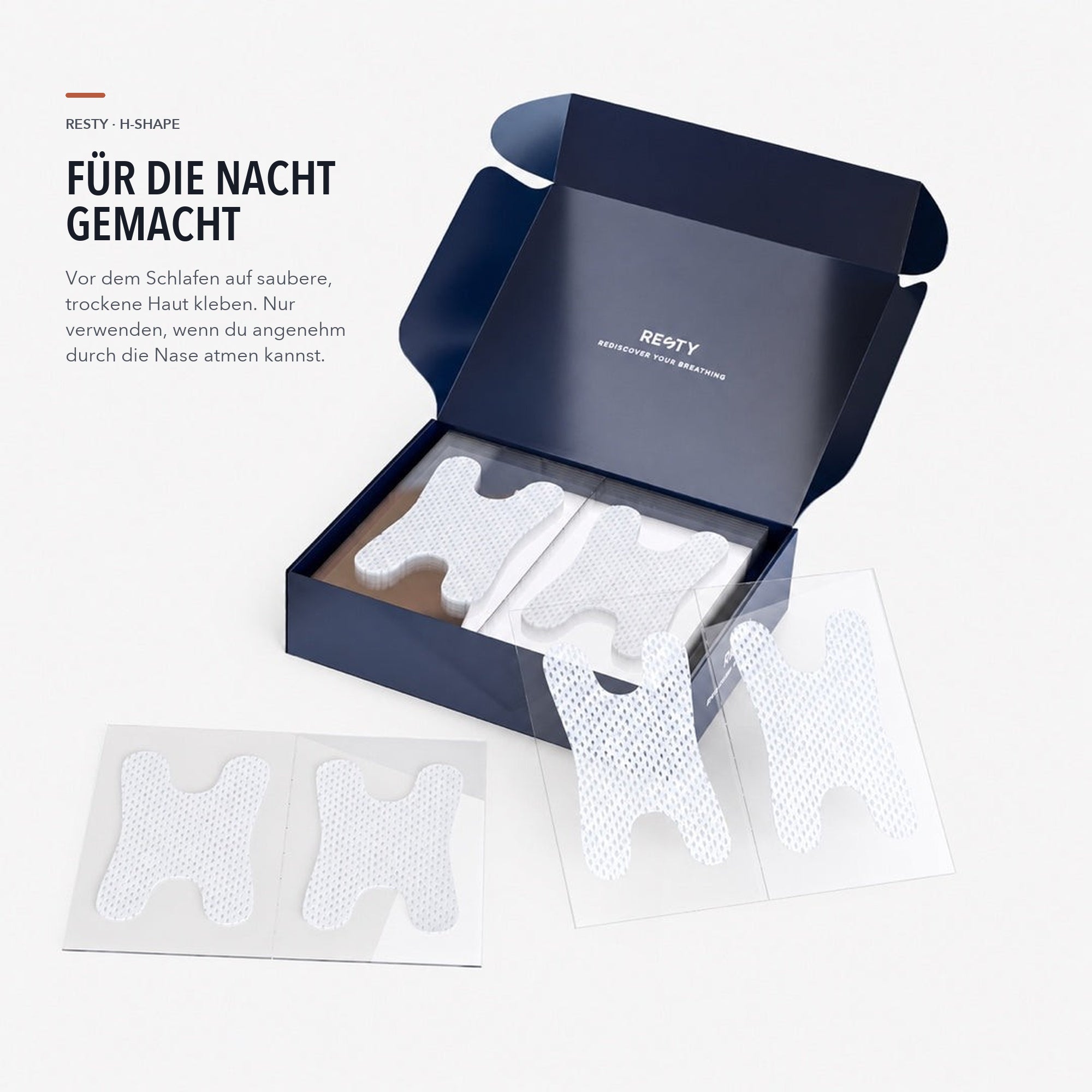 H-Shape Mundpflaster, Verpackung und Variantenansicht