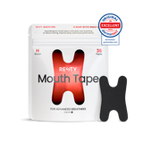 Resty Advanced H Shape Mundtape Beutel mit zwei schwarzen Streifen neben der Verpackung
