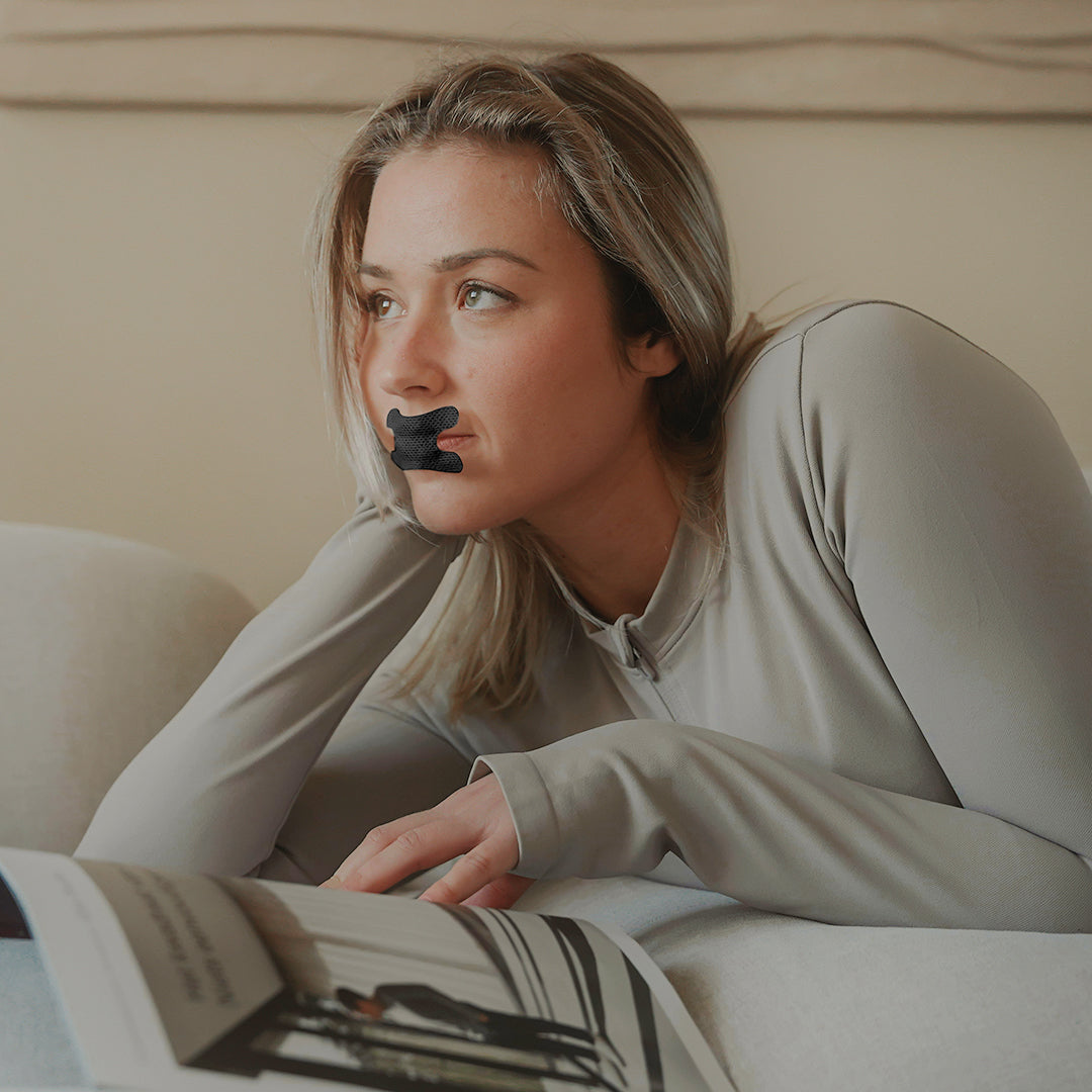 Advanced H-Shape mouth tape — lifestyle in use