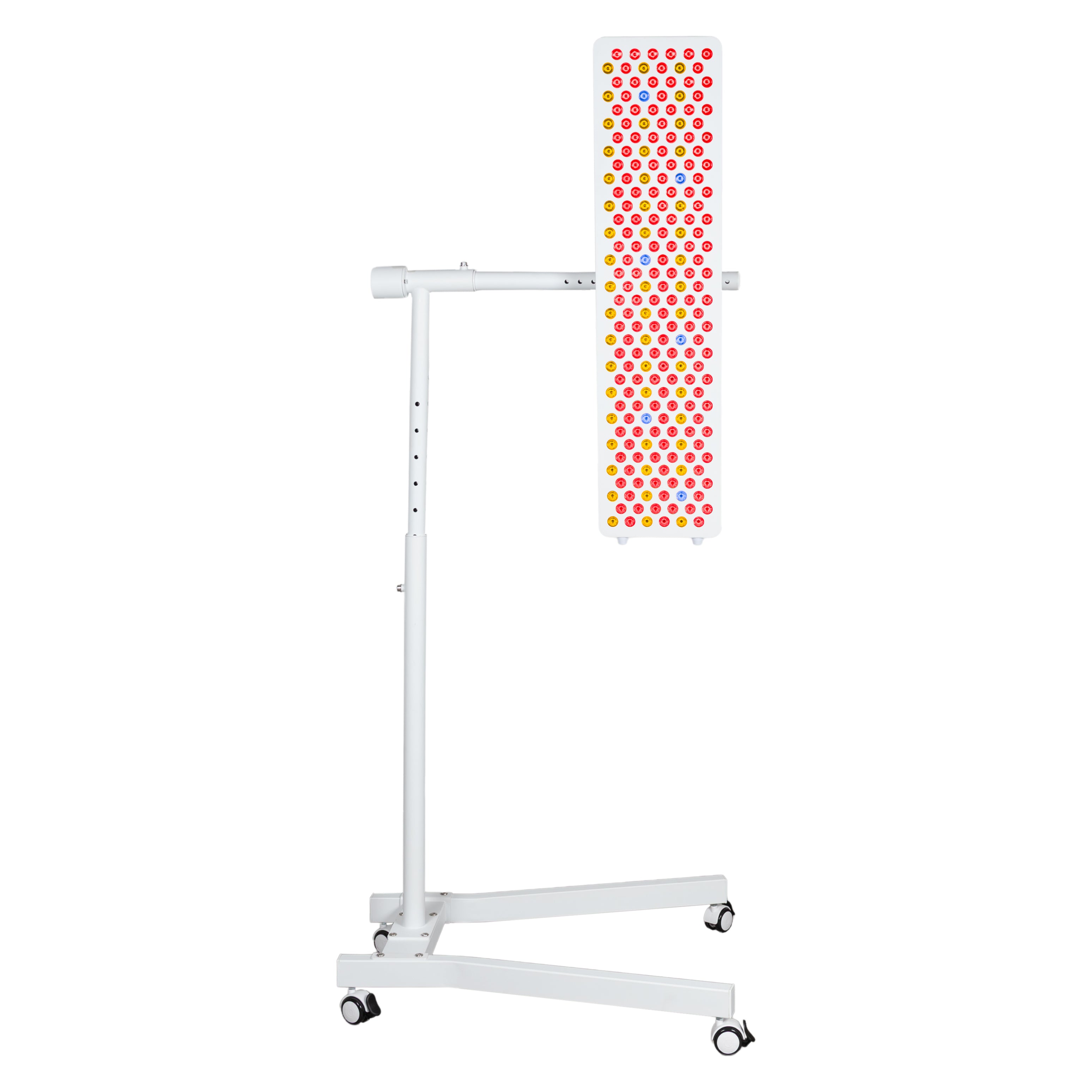 Front view of the Resty MARS 1000 red light panel on a white wheeled stand