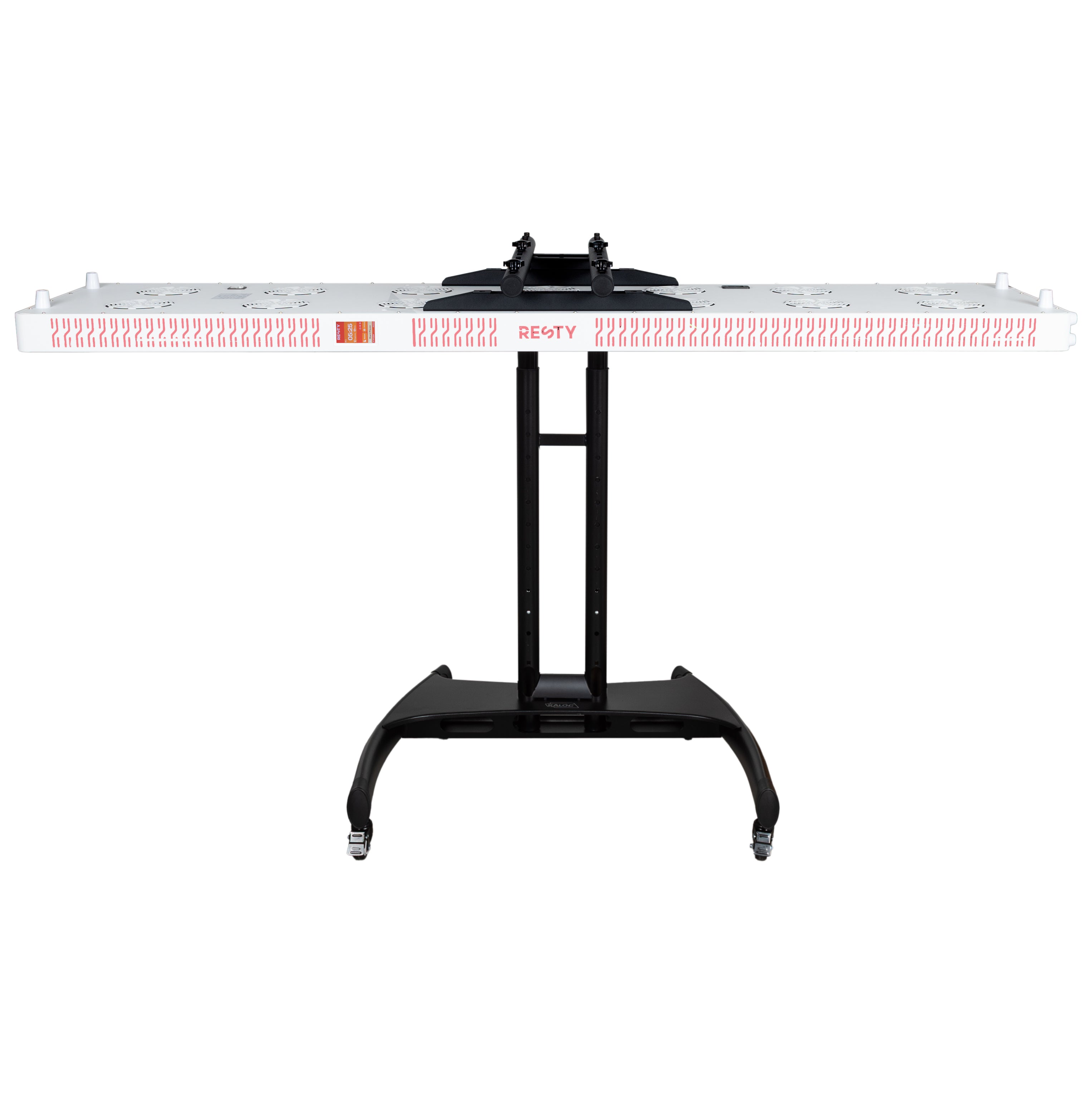 Resty MARS 2000 red light panel mounted horizontally on a black wheeled stand