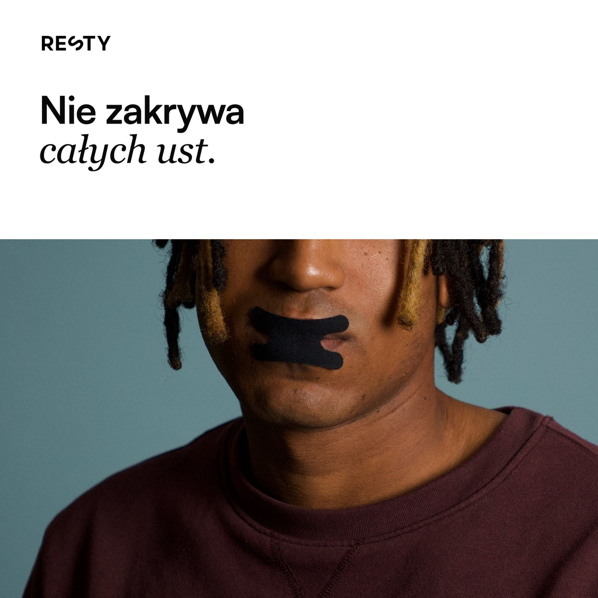 Resty Advanced H-Shape: Nie zakrywa całych ust.