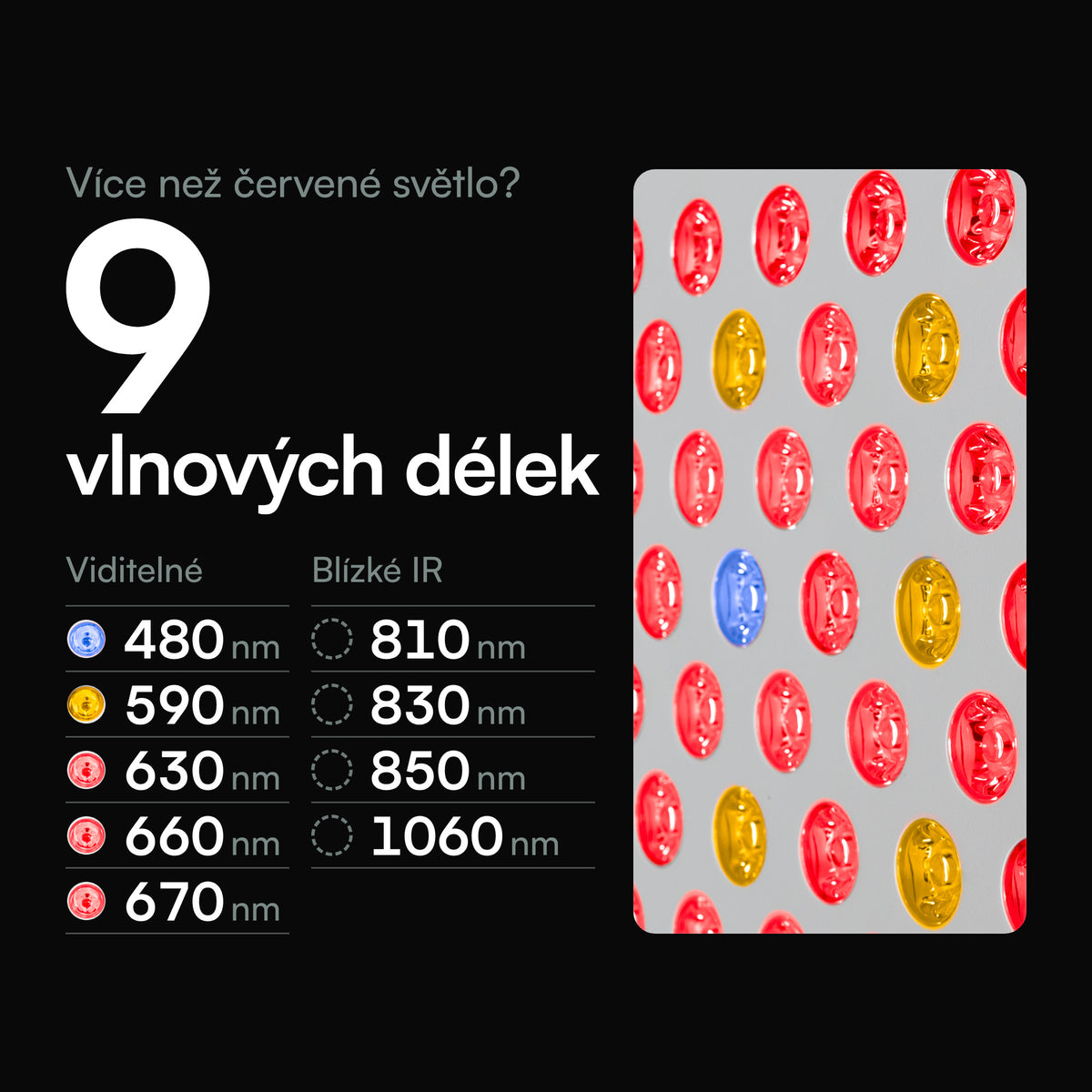 Resty MARS 600: 9 vlnových délek, od 480 do 1060 nm, viditelné a blízké infračervené