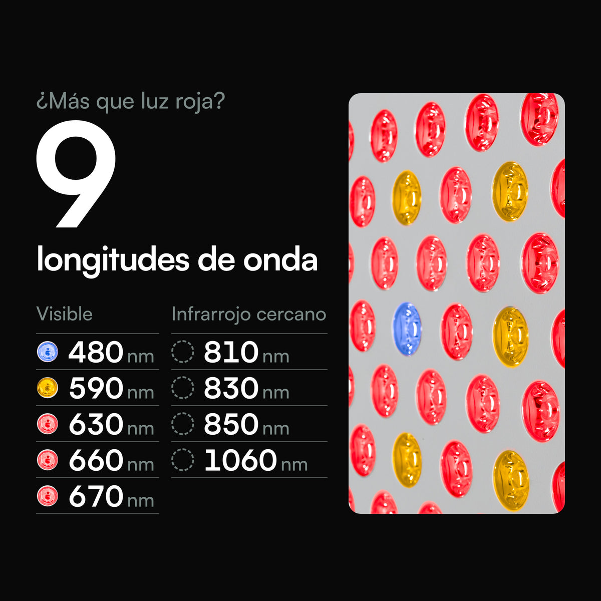 Resty MARS 600: 9 longitudes de onda, de 480 a 1060 nm, visibles e infrarrojo cercano