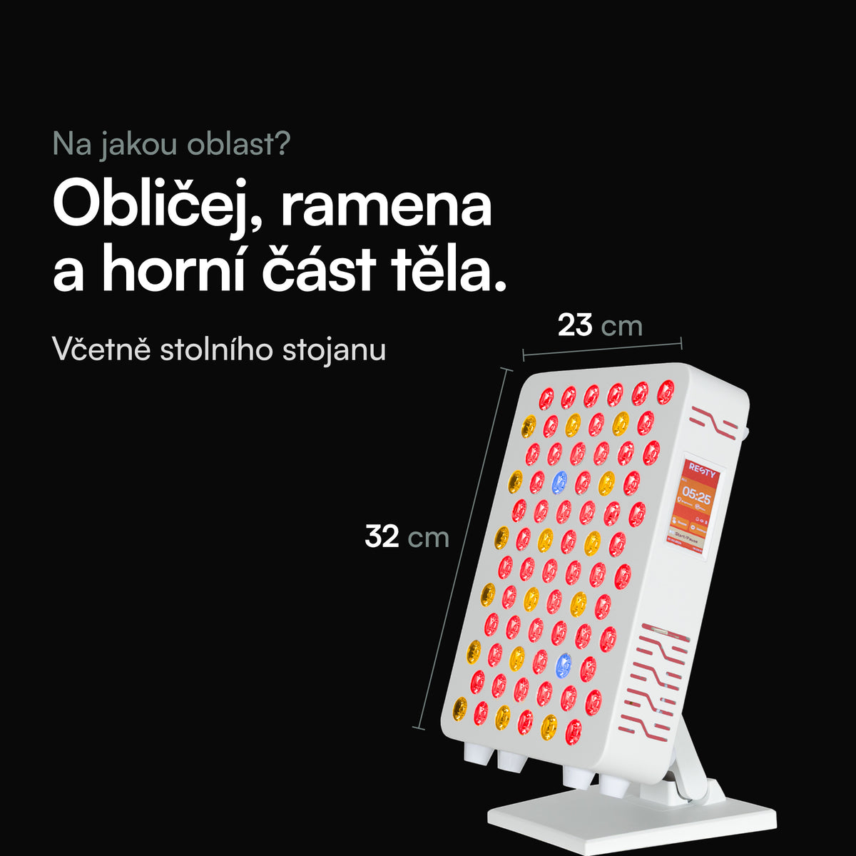 Resty MARS 600 na stolním stojanu, 32 × 23 cm, pro obličej, ramena a horní část těla