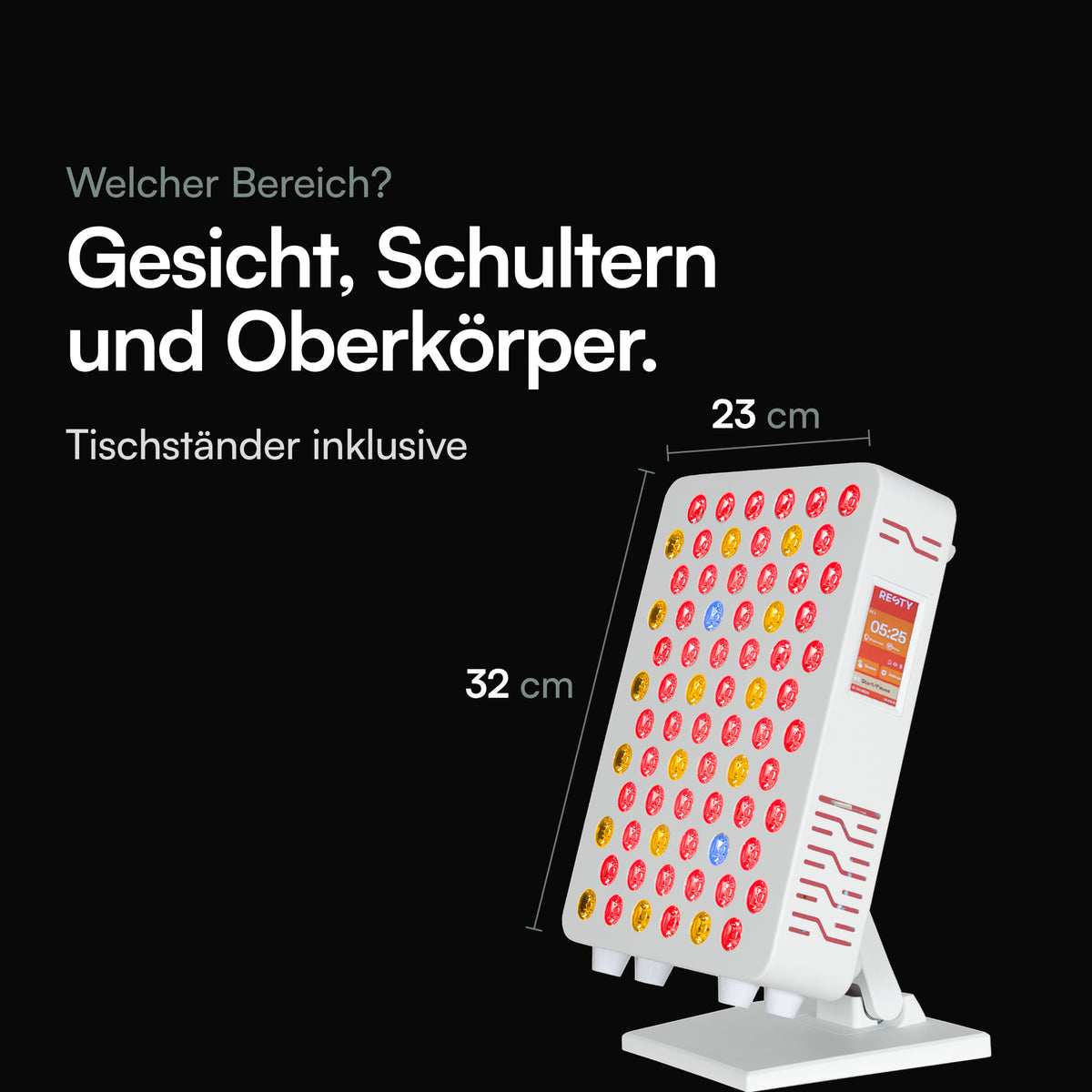Resty MARS 600 auf dem Tischständer, 32 × 23 cm, für Gesicht, Schultern und Oberkörper