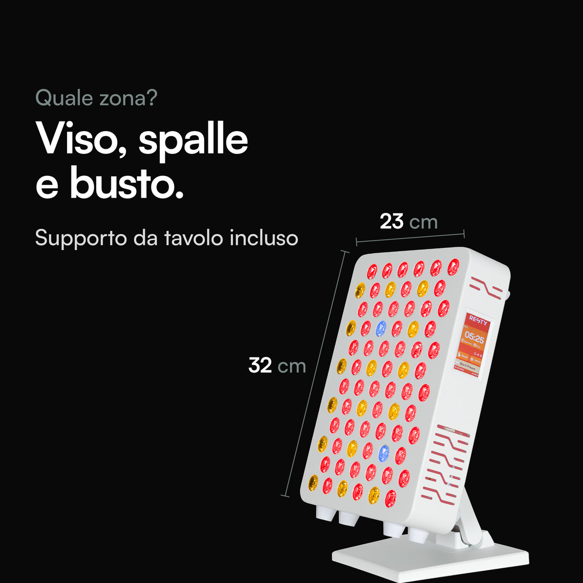 Resty MARS 600 sul suo supporto da tavolo, 32 × 23 cm, per viso, spalle e parte superiore del corpo