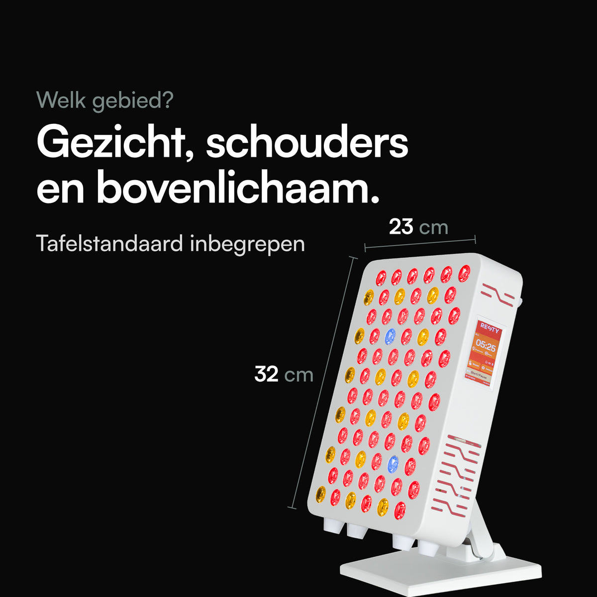 Resty MARS 600 op de tafelstandaard, 32 × 23 cm, voor gezicht, schouders en bovenlichaam