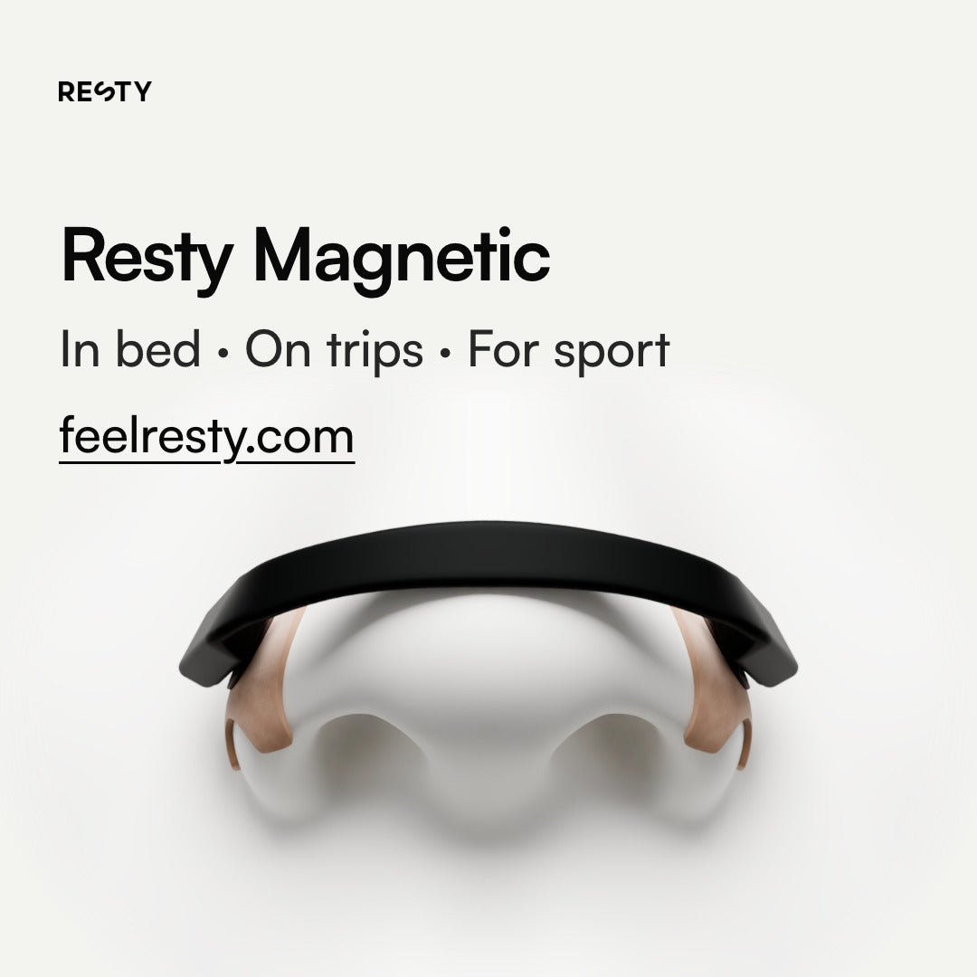 Short film without voice-over about Resty Magnetic, with five questions, on a 3D model nose: nothing goes inside the nose; one tab goes on each side of the nose; the clip clicks onto the tabs with magnets, with a close-up of one end; after use the clip comes off first and only the tabs are thrown away; a refill contains only fresh tabs. For use in bed, on trips and for sport.