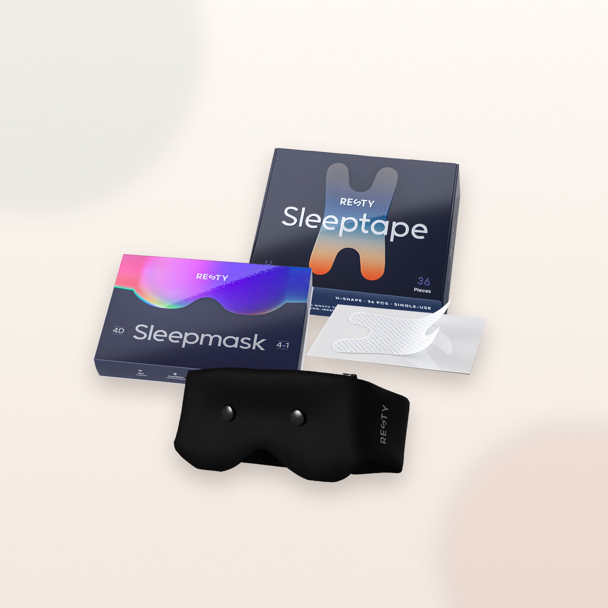Selectie Resty-producten voor slaap en ademhaling in retailverpakking