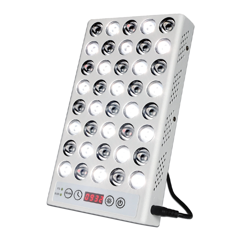 Lampe de luminothérapie Resty, vue de face avec câble d’alimentation