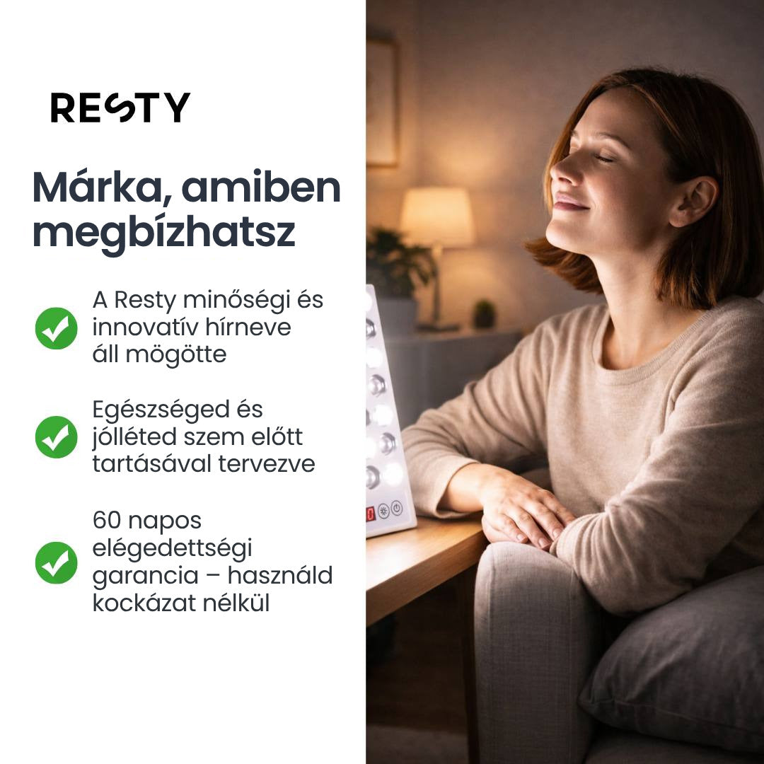 Nő a megvilágított Resty nappali lámpa mellett, amely a nappali és éjszakai fények rutincsomagjában található
