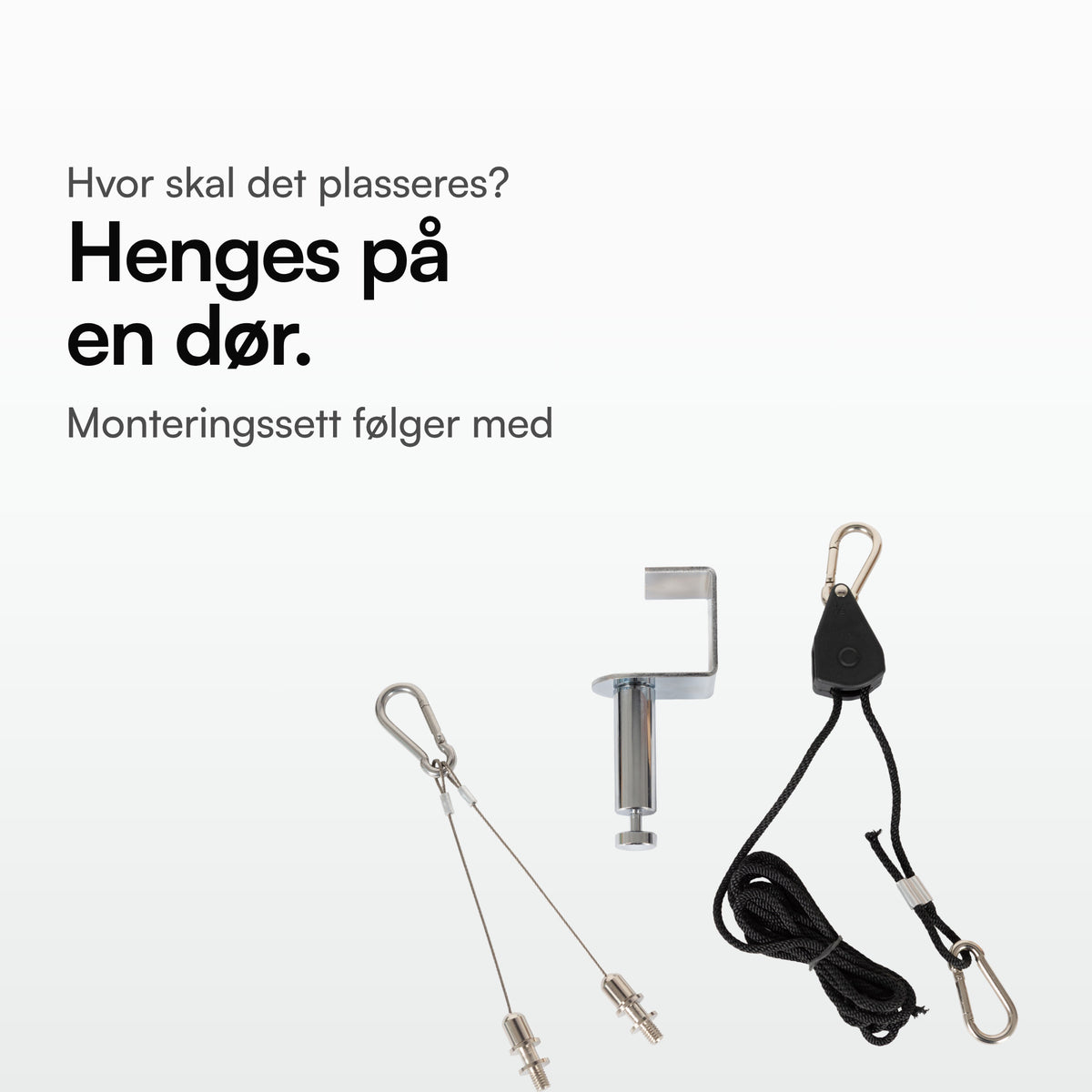 Resty MARS 1000: Henges på en dør. Monteringssett følger med