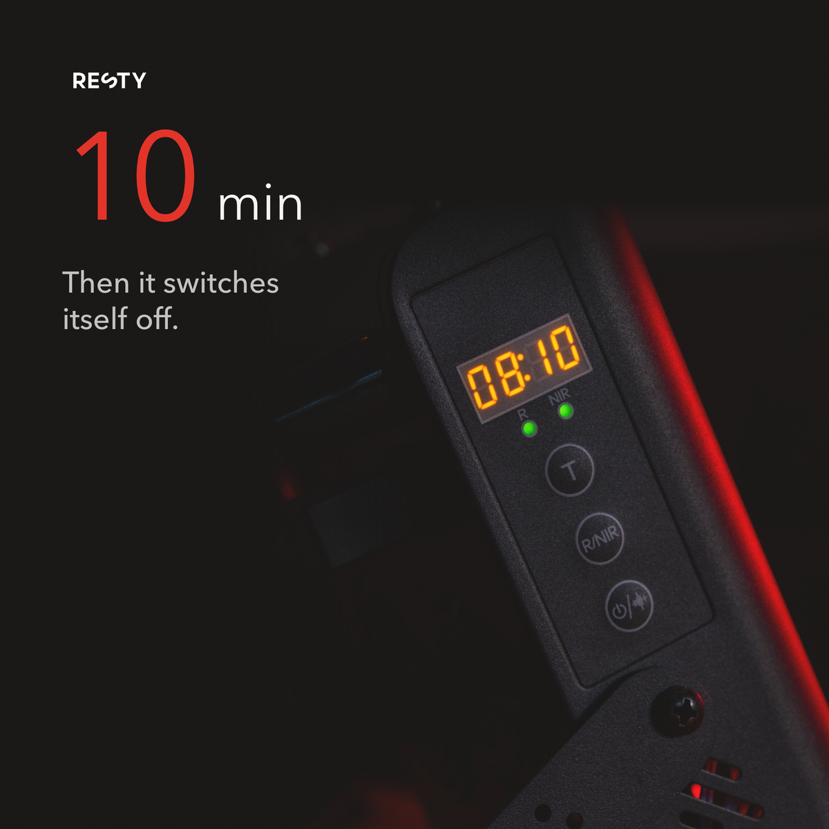 Resty MARS 400 10-minute timer: the panel switches itself off after 10 minutes