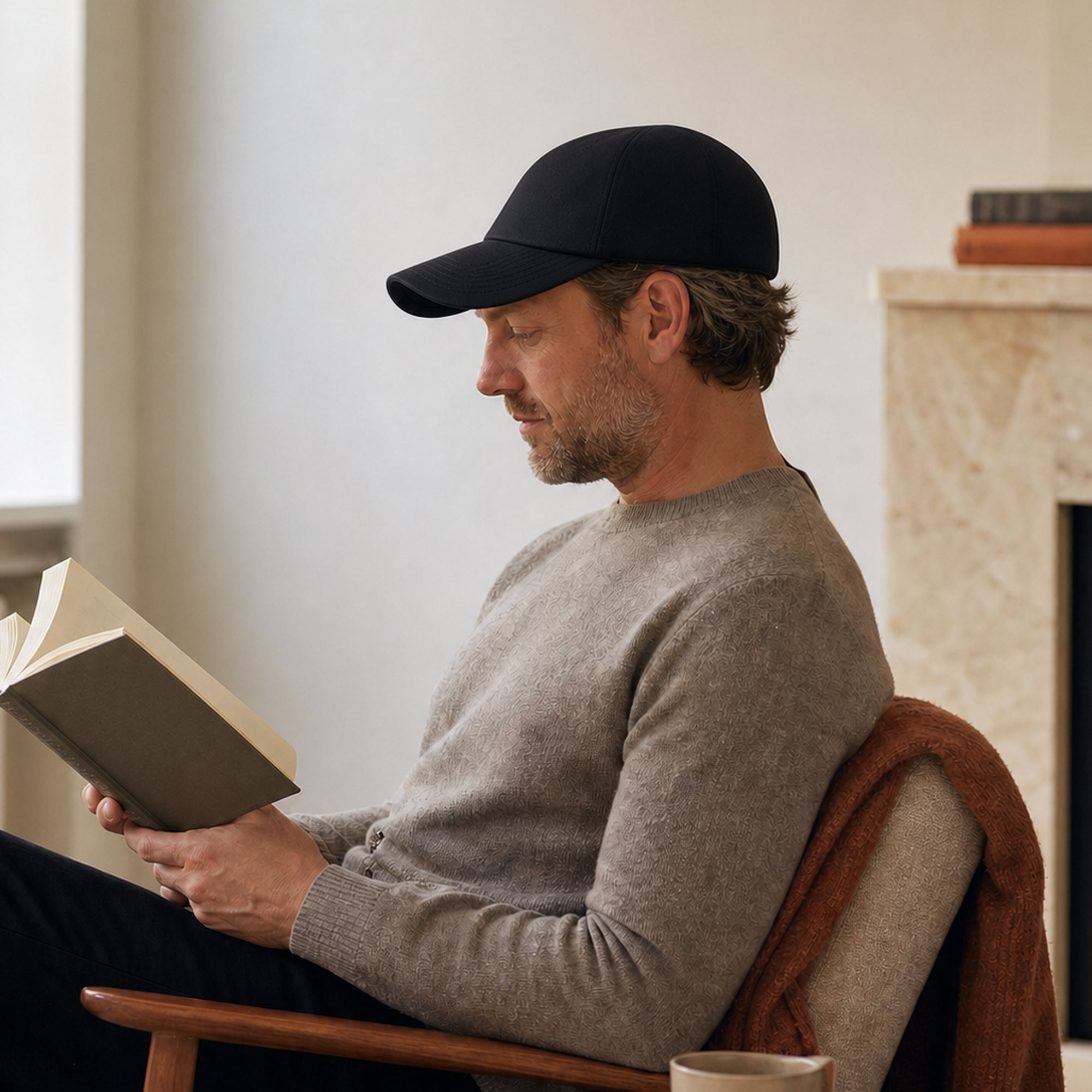 Resty MARS Laser Cap worn during a quiet routine at home