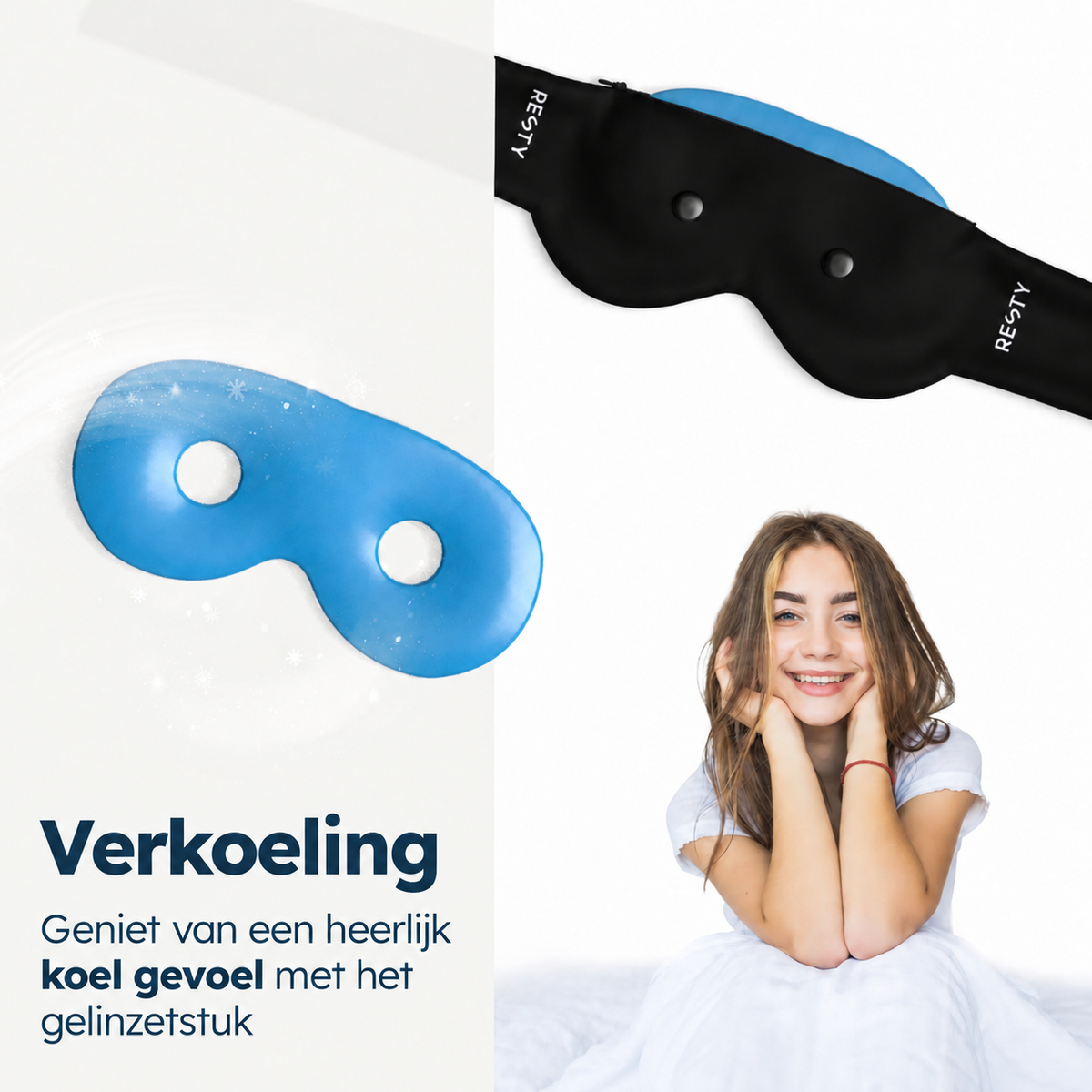 Verkoeling met het gelinzetstuk van het Resty 4D slaapmasker