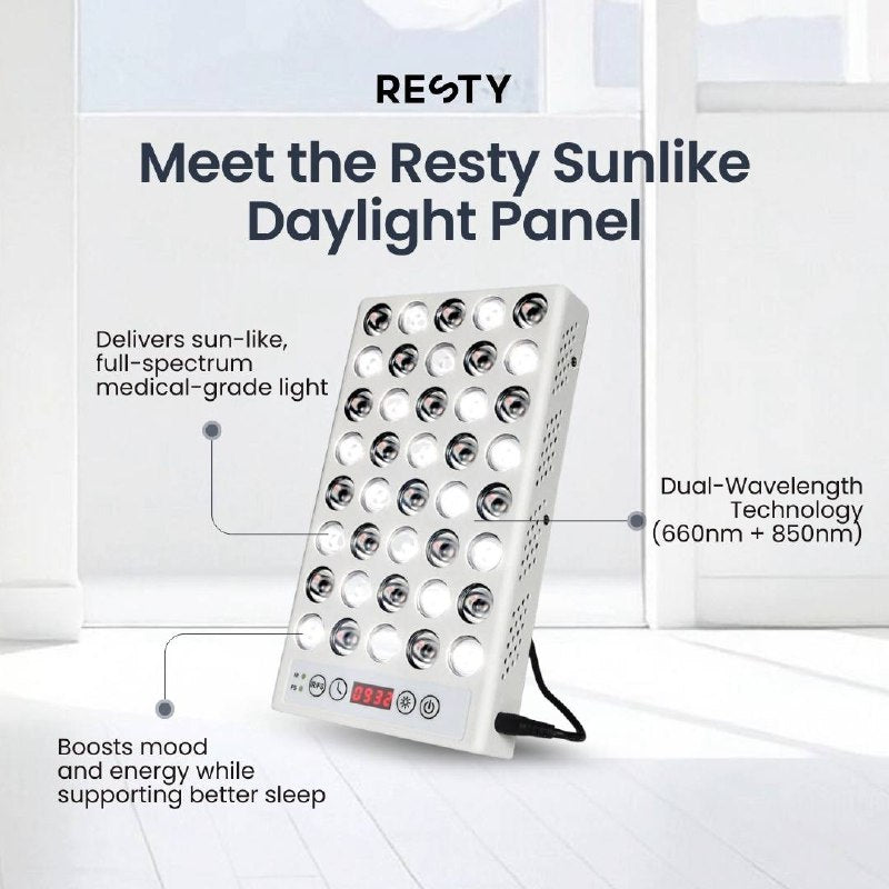 Painel de luz diurna Resty Sunlike, tecnologia de duplo comprimento de onda de 660 nm e 850 nm